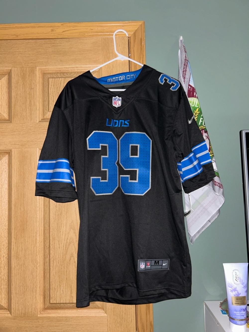 Nike Detroit Lions Black & Blue #39 Football Jersey